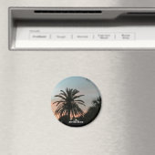 Reise-  | Florida - Neptun Beach Palm Sunset Magnet (In Situ (Geschirrspüler))