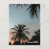 Reise- | Florida - Neptun Beach Pink Sunset Palms Postkarte (Vorderseite)