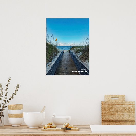 Reise- | Florida - Warnflagge, Cape San Blas Poster (Küche)