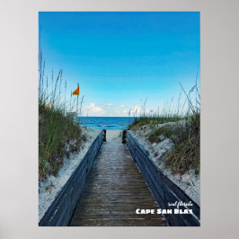 Reise-  | Florida - Warnflagge, Cape San Blas Poster