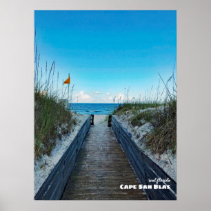 Reise-    Florida - Warnflagge, Cape San Blas Poster