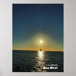Reise-    Florida - West Sailboat Sunset Poster