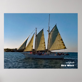 Reise- | Florida - West Sunset Sailboat Cruise Poster