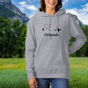 Reise Flugzeug & Herz Benutzerdefinierter Standort Hoodie