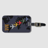 Reise . Flugzeuge . Karte Gepäckanhänger (Vorderseite (Horizontal))