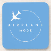 Reise Flugzeugmodus Minimalistischer moderner Luft Getränkeuntersetzer (Vorderseite)