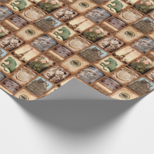 Reise-Foto-Collage Paris Frankreich Geschenkpapier (Ecke)