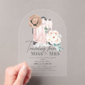 Reise Frau Pink Suitcase Brautparty Acryleinladungen (Insitu (Handheld))