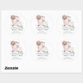 Reise Frau Pink Suitcase Brautparty Runder Aufkleber (Blatt)