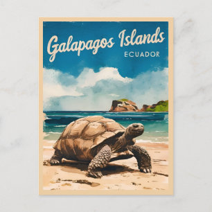 Reise Galapagos-Inseln Ecuador Retro im Vintage-St Postkarte
