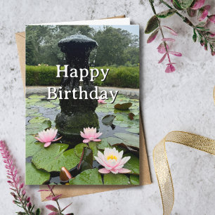 Reise Geburtstag Brunnen Blumen Spaß Foto Karte