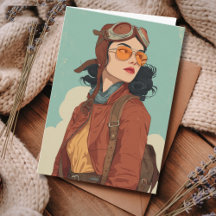 Reise Geburtstag Vintage Retro Aviator Mädchen