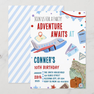 Reise-Geburtstags-Einladung Reiseziel Thema Party Einladung