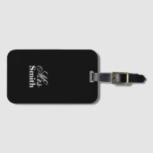 Reise-Gepäck Frau-Personalized Name White Black Gepäckanhänger (Vorderseite (Horizontal))