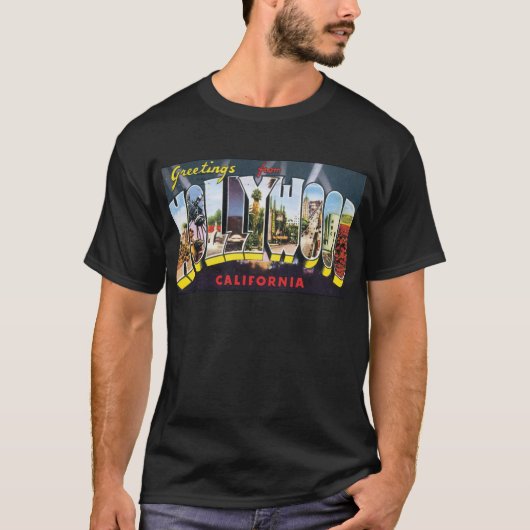 Reise-Gepäckaufkleber HOLLYWOOD Vintager T-Shirt (Vorderseite)