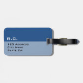 Reise-Gepäckumbau des personalisierten Chic blauer Gepäckanhänger (Rückseite horizontal)