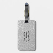REISE-Gepäckumbau des silbernen Glitterdruckes Gepäckanhänger (Rückseite vertikal)