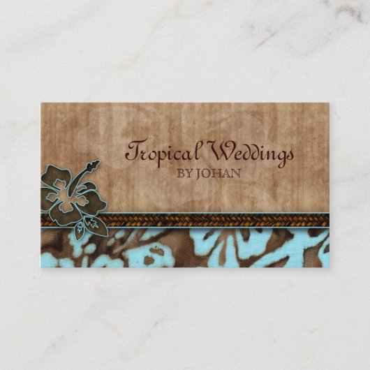 Reise-Geschäfts-Karten-Hibiskus-Blumen-Blau Visitenkarte (Vorderseite)