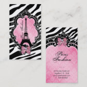 Reise-Geschäfts-Karten-Paris-ModeZebra niedlich Visitenkarte (Vorne/Hinten)