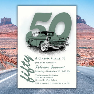 Reise-Green-Klassiker-Auto wird 50 Jahre alt Einladung