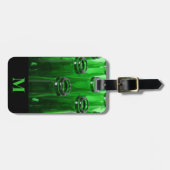 Reise Grüne Bierflaschen mit Monogramm Gepäckanhänger (Vorderseite horizontal)