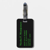 Reise Grüne Bierflaschen mit Monogramm Gepäckanhänger (Rückseite vertikal)