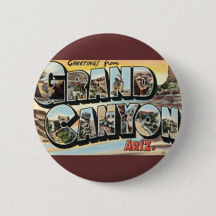 Reise-Grüße aus dem Grand Canyon Arizona im Vintag Button