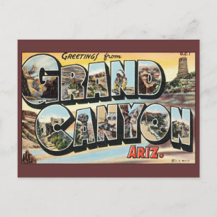 Reise-Grüße aus dem Grand Canyon Arizona im Vintag Postkarte