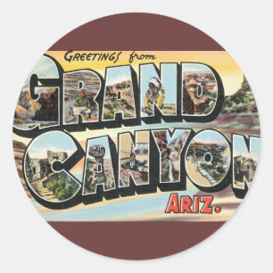 Reise-Grüße aus dem Grand Canyon Arizona im Vintag Runder Aufkleber
