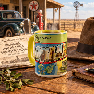 Reise-Grüße aus Oklahoma Vintage Tasse