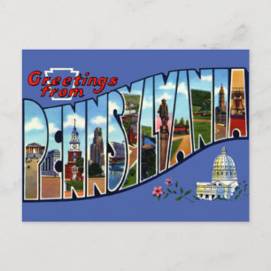 Reise-Grüße aus Pennsylvania Vintage Postkarte