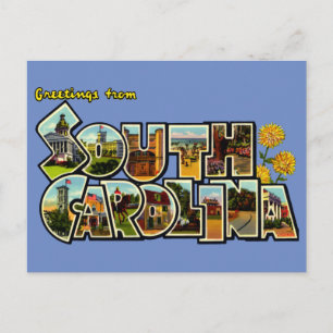 Reise-Grüße aus South Carolina Vintage Postkarte