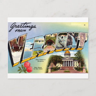 Reise-Grüße aus Vermont im Vintage-Stil Postkarte