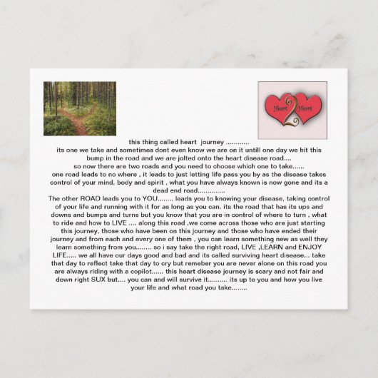Reise heart2heart postkarte (Vorderseite)