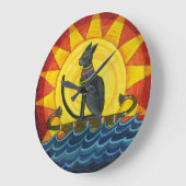 Reise hinunter den Nil, ägyptische Katzen-Wanduhr Große Wanduhr (Winkel)