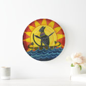 Reise hinunter den Nil, ägyptische Katzen-Wanduhr Große Wanduhr (Zuhause)