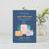 Reise-Hochzeit in Urlaubsort Save the Date Karte (Stehend Vorderseite)