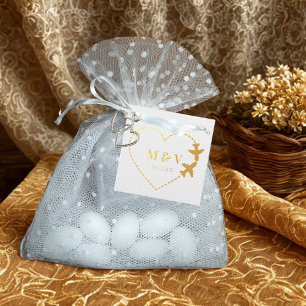 Reise Hochzeit Zwei Flugzeuge bilden Herz Modern Geschenkanhänger