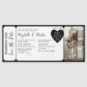 Reise-Hochzeits-Boarding-Pass-Ticket-QR-Code Magnetkarte (Vorderseite)