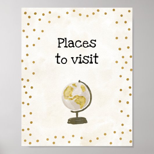 Reise-Hochzeitsdusche-Schild Poster (Vorne)