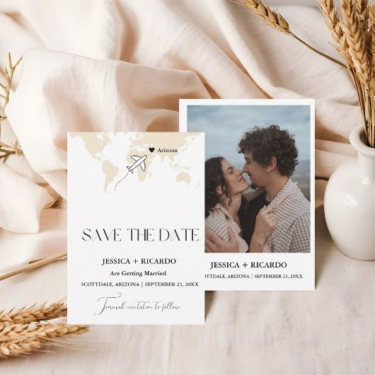 Reise-Hochzeitsthema Save the Date