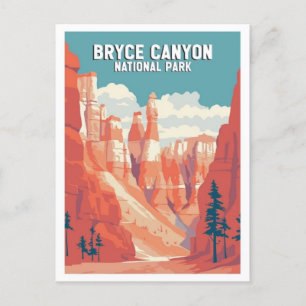 Reise im Retro-Stil durch den Bryce-Canyon-Nationa Postkarte
