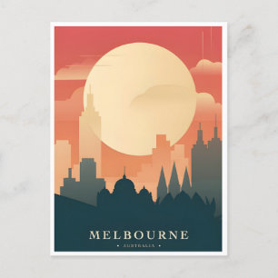 Reise im Retro-Stil Melbourne Australien australie Postkarte