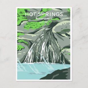 Reise im Retro-Stil zu Hot Springs USA Nationalpar Postkarte