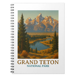 Reise im Stil der alten Zeit zum Grand Teton Natio Notizblock
