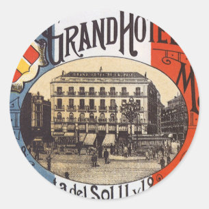 Reise im Stil der Vergangenheit, Grand Hotel Paix, Runder Aufkleber