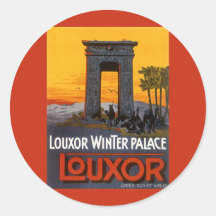 Reise im Stil der Vergangenheit, Louxor Winter Pal Runder Aufkleber