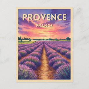 Reise im Stil der Vergangenheit Provence Frankreic Postkarte