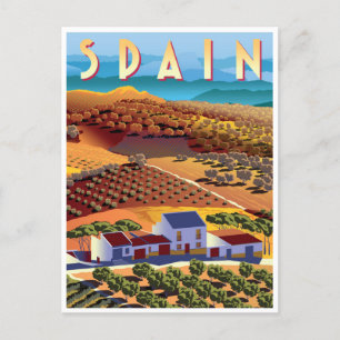 Reise im Stil der Vergangenheit, Retro-Spanien, To Postkarte