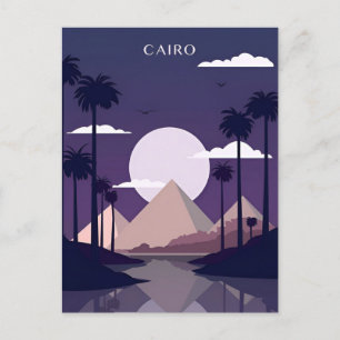 Reise im Stil vergangener Zeiten Kairo Ägypten Pyr Postkarte